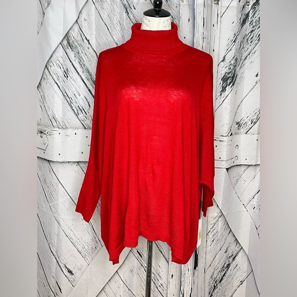 NWT Calvin Klein Turtleneck Sweater/Poncho Dolman Sleeve S/M